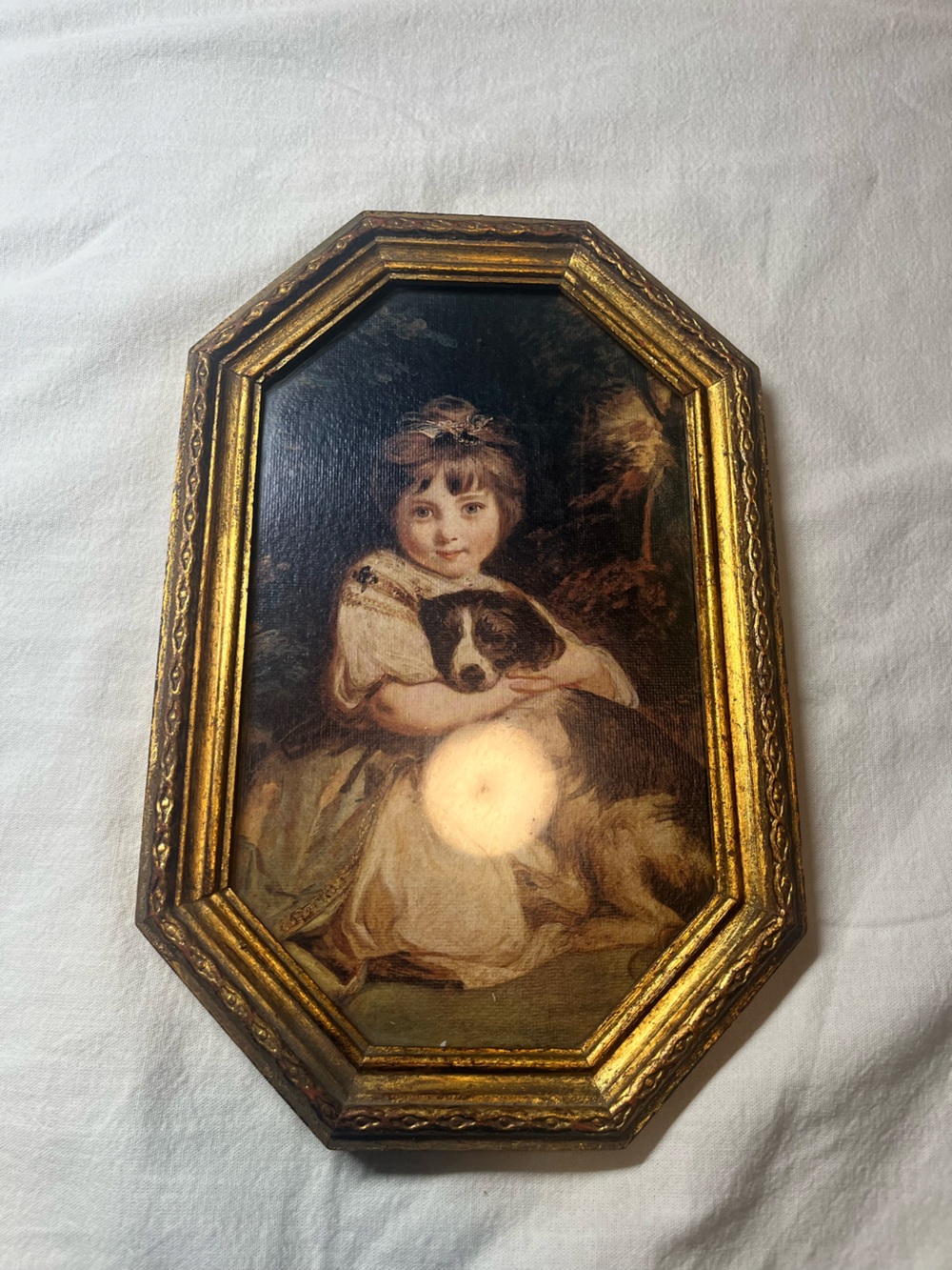 Vintage Gold Framed Home Art Wall Plaque - Gold